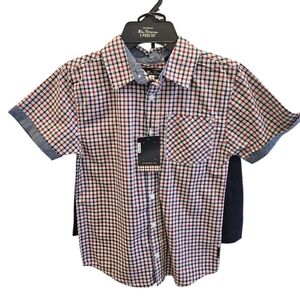 Ben Sherman Check Plaid Big Boys Shorts Set Red White Blue NEW